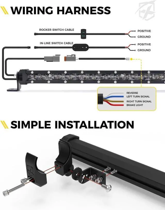 Alt view image 6 of 6 - 36 Inch LED Chase Light Bar, w/Brake Reverse Turn Signal Running Lights, Rear Strobe Flashing Lightbar for Off-Road UTV Polaris RZR XP Yamaha Can-Am Maverick X3 Arctic Cat 4x4 Trucks - RBYYBR