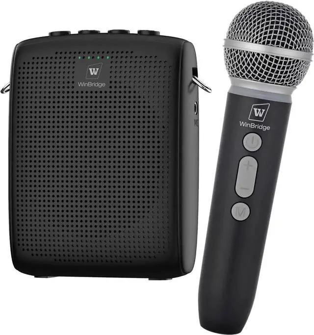Main image of WinBridge Wireless Voice Amplifier with Microphone for Teachers, Portable PA System with Bluetooth Handheld Mic, Portable Speaker Mic Set, Cardioid Pickup for Classroom, Outdoor, Public Speaking WB009