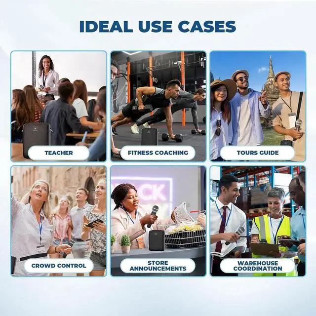 Alt view image 2 of 7 - WinBridge Wireless Voice Amplifier with Microphone for Teachers, Portable PA System with Bluetooth Handheld Mic, Portable Speaker Mic Set, Cardioid Pickup for Classroom, Outdoor, Public Speaking WB009