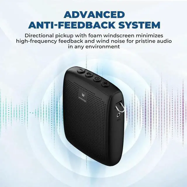 Alt view image 5 of 7 - WinBridge Wireless Voice Amplifier with Microphone for Teachers, Portable PA System with Bluetooth Handheld Mic, Portable Speaker Mic Set, Cardioid Pickup for Classroom, Outdoor, Public Speaking WB009