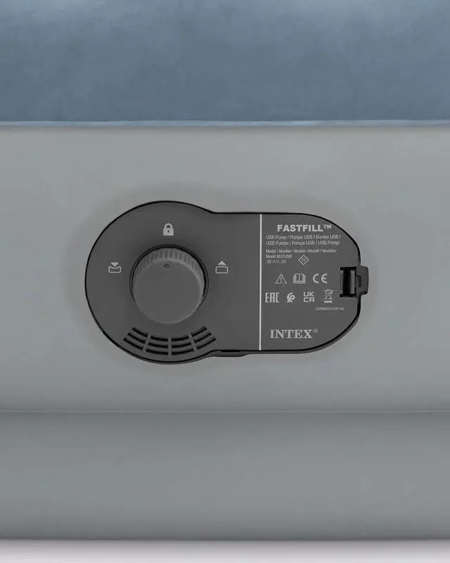 Alt view image 2 of 7 - 64157E Dura-Beam Plus Mid-Rise Air Mattress: Fiber-Tech Twin Size Built-in USB Electric Pump 14in Bed Height 300lb Weight Capacity