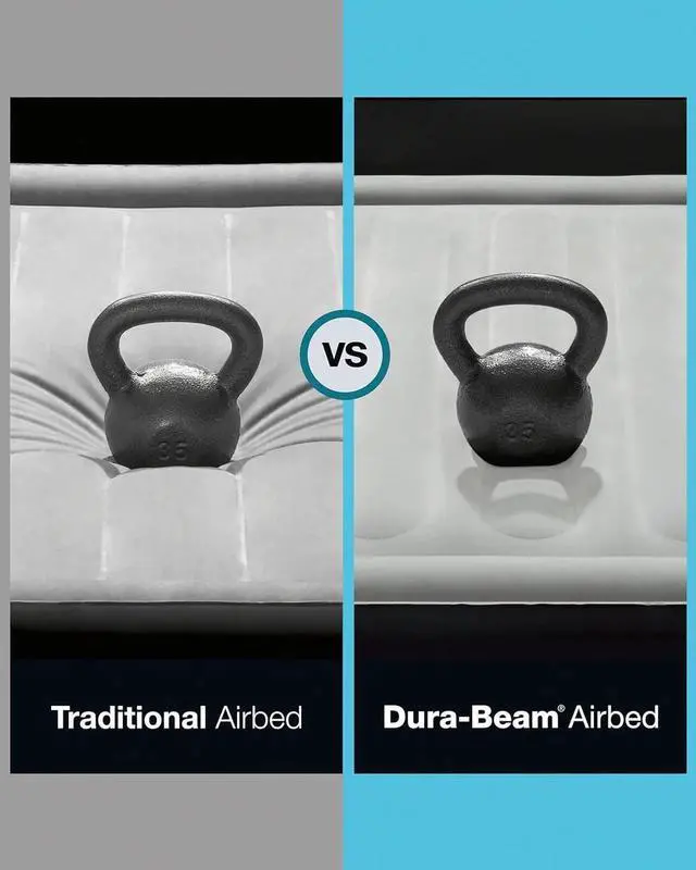 Alt view image 7 of 7 - 64157E Dura-Beam Plus Mid-Rise Air Mattress: Fiber-Tech Twin Size Built-in USB Electric Pump 14in Bed Height 300lb Weight Capacity