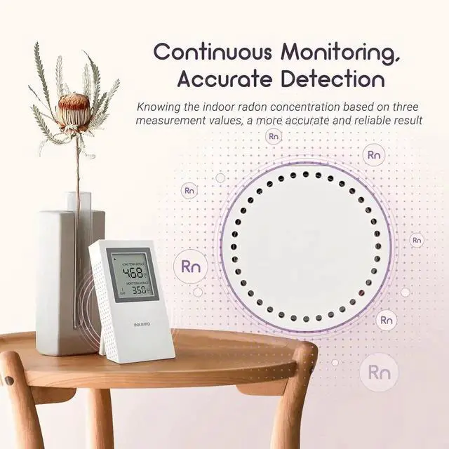 Alt view image 2 of 7 - Portae Radon Detector, Home Radon Meter, US Version-Pci/L, Short-Term and Long-Term Monitoring, Battery Included (INK-RD1-W)