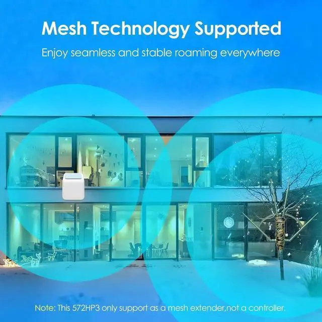 Alt view image 2 of 7 - Outdoor WiFi Extender AC1200 Wireless Access Point with Active POE, High Power Dual Band 2.4G+5G Weatherproof Outdoor WiFi Repeater WiFi Range Extender,Mesh Extender 4x7dBi Omni Antennas