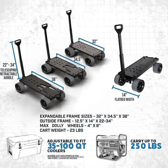 Alt view image 7 of 7 - Platform Hand Truck & Moving Dolly, Black - 250 lb Capacity (Flatbed Only) 100% USA Made