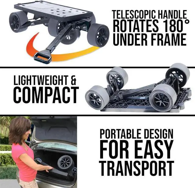 Alt view image 4 of 7 - Platform Hand Truck & Moving Dolly, Black - 250 lb Capacity (Flatbed Only) 100% USA Made