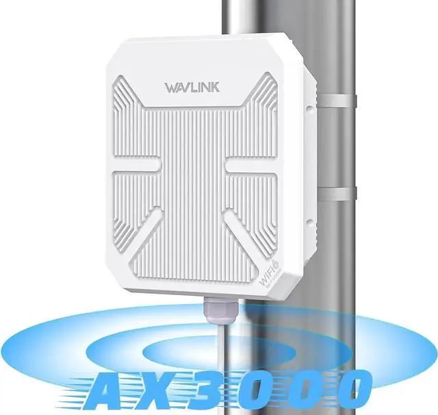 Main image of AX3000 WiFi 6 Outdoor Access Points, IP67 Waterproo Outdoor WiFi Extender Long Range with PoE, High Power WiFi Signal Booster /3Km Coverage, Supports Up to 256 Devices for Farm Backyard, RV