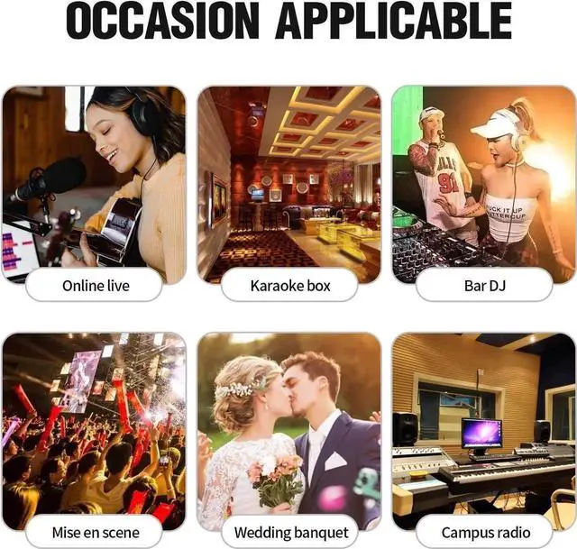 Alt view image 7 of 7 - SI Series Professional Portable Recording Mixer Audio with 99 DSP Digital Effects Mic Preamps and USB for DJ Mixer Console Karaoke Home Recording Studio (SI-6UX)