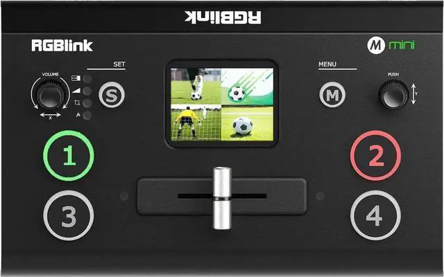 Main image of Mini Video Mixer Switcher with 4 x HDMI Inputs 2K Input/Output Real Time Live Streaming, Support Output 6 Pictures PVW and PGM, for Facebook, YouTube, Instagram, Tiktok, RTMPS