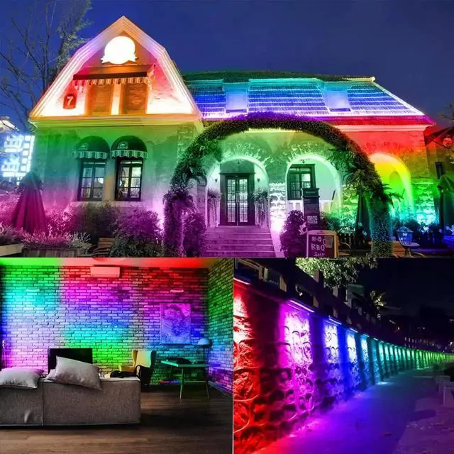 Alt view image 7 of 7 - Wall Washer Light with RF Remote Controller, 144W 40'' Linear RGBW 5000K Daylight LED Flood Light, IP65 Weatherproof Color Changing LED Spot Light for Indoor Outdoor Lighting Projects