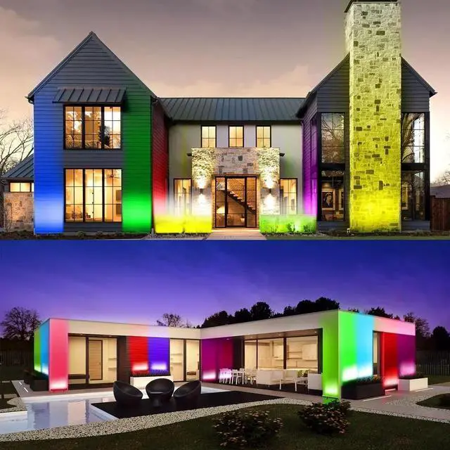 Alt view image 2 of 7 - Wall Washer Light with RF Remote Controller, 144W 40'' Linear RGBW 5000K Daylight LED Flood Light, IP65 Weatherproof Color Changing LED Spot Light for Indoor Outdoor Lighting Projects