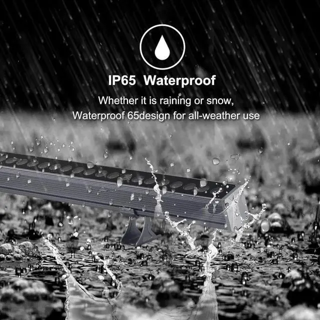 Alt view image 5 of 7 - Wall Washer Light with RF Remote Controller, 144W 40'' Linear RGBW 5000K Daylight LED Flood Light, IP65 Weatherproof Color Changing LED Spot Light for Indoor Outdoor Lighting Projects