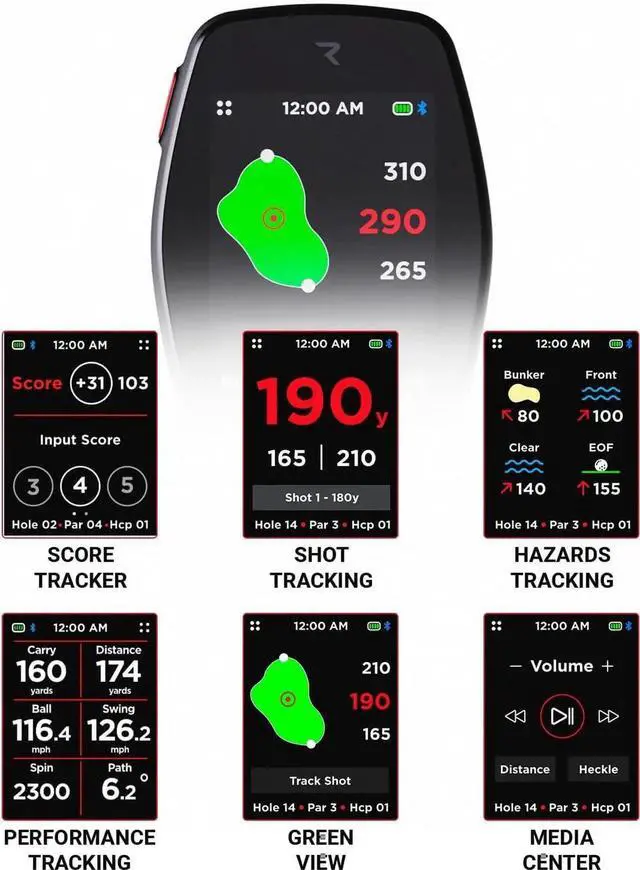 Alt view image 6 of 7 - Hand+ Handheld Golf GPS Device, Shot Tracker,Record Shots, Club, GIR, Fairways, Putts, Golf Distance Range Finder, Touch Screen, 42,000+ Courses, Green View, Pin Positioning, Magnetic, Free App, IPX7
