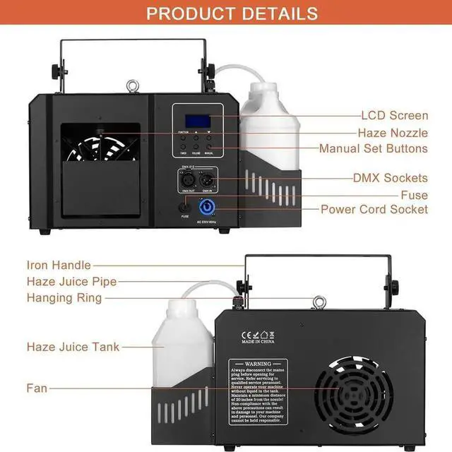 Alt view image 2 of 7 - Haze Machine, 700W Continuous Output Fog Machine with Wireless Remote and DMX, Enhances Light Shows Perfect for Stage, Parties, DJ, Halloween, and Clubs