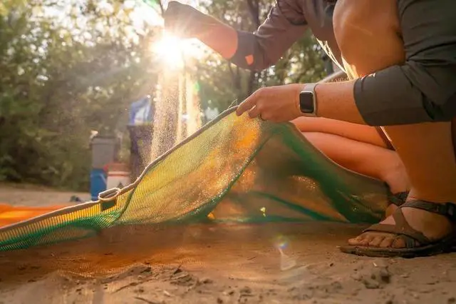 Alt view image 2 of 7 - Original Sand-Free Outdoor Rug Camping Mat - Water-Resistant & Anti-Fade Material - Military-Grade - Reversible Design - Area Rug for Beach, RV, & Picnics - Includes Travel Bag