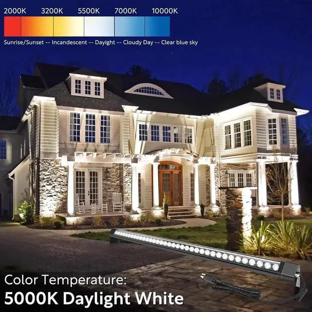 Alt view image 7 of 7 - LED Wall Washer Lights Bar 2 Pack,72W 5000K Daylight White Outdoor Wall Wash Lighting,4ft IP67 Waterproof Linear Led Wall Washer Light for Garden,Backyard,Building,Courtyard Exterio Landscape Lighting