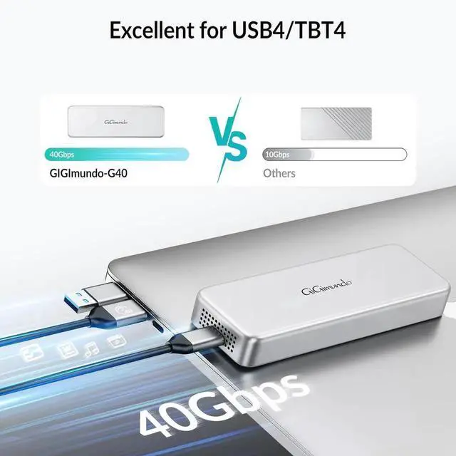 Alt view image 3 of 7 - G40 USB4 40Gbps Portable SSD 2TB, CNC Crafted Aluminum, Built-in Active Turbo Fan External SSD for Content Creators and Creative Professionals, Up to 3200MB/S Ultra Fast Data Transfer
