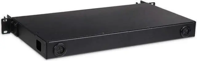 Alt view image 5 of 5 - Fiber Optic Patch Panel, Rack Mount, 1 RU, Includes 2 ST Adapter Plates, Singlemode or Multimode Compatible, Includes Splice Trays, Up to 24 Fiber Capacity