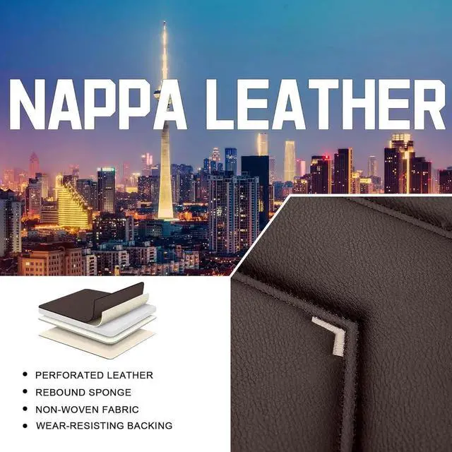 Alt view image 6 of 7 - Car Seat Covers for Jeep Compass 2007-2025, Stylish Sport Seat Cover, Premium Nappa Leather Car Seat Cover. Automobile Seat Covers Sets.(Standard 2 Seats/Coffee Color