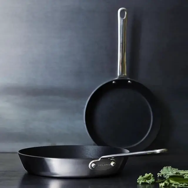 Alt view image 2 of 7 - Stratanium+ Nonstick Stainless Steel 9.5 & 11" Fry Pan Skillet Set with Lids - Maitre D' - Denmark