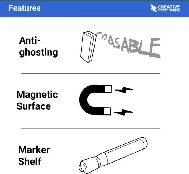 Alt view image 6 of 6 - Project Planning Dry-Erase Whiteboard 36" x 24"