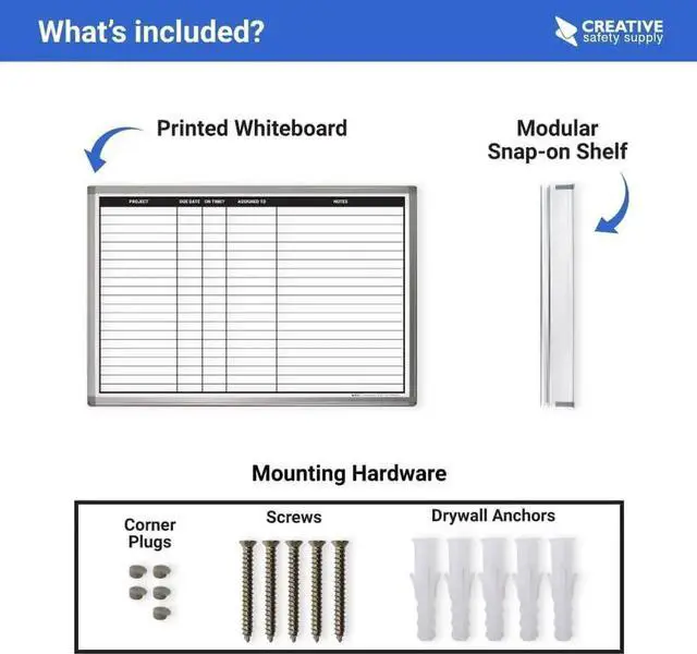 Alt view image 5 of 6 - Project Planning Dry-Erase Whiteboard 36" x 24"