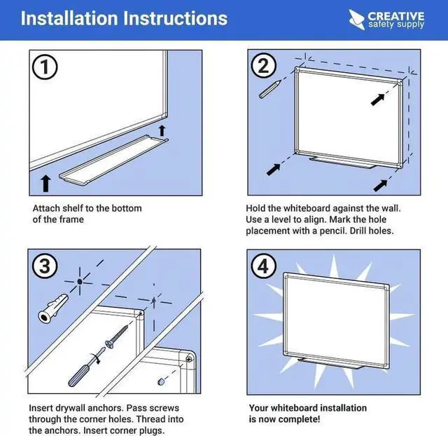 Alt view image 2 of 6 - Project Planning Dry-Erase Whiteboard 36" x 24"