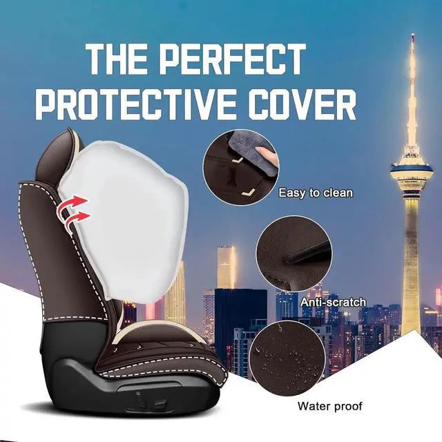 Alt view image 7 of 7 - Car Seat Covers for Jeep Compass 2007-2025, Stylish Sport Seat Cover, Premium Nappa Leather Car Seat Cover. Automobile Seat Covers Sets.(Standard 2 Seats/Coffee Color)