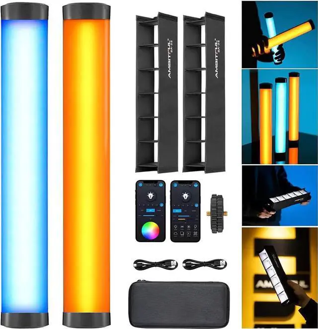 Main image of A2 Full-Color RGB Tube Light, CRI 95 TLCI 97 Accurate Color,2500k-8500K Adjust,RGB CCT HSI Mode, 29 Fx Light Effect,APP Control Support, Brightness Adjust, Magnet Design (A2-K2 Kit)