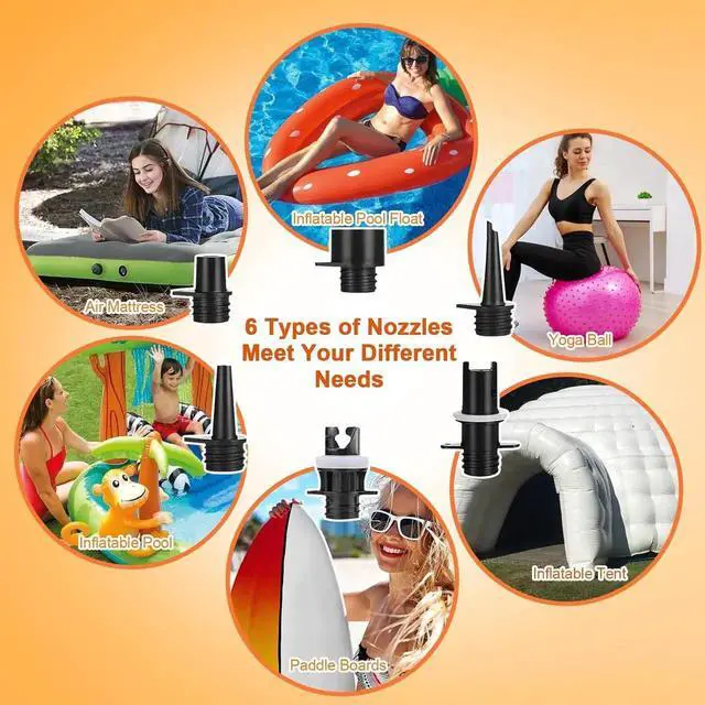 Alt view image 4 of 7 - Electric Air Pump Digital 16PSI 12V Rechargeable SUP Electric Air Pump Compressor, Quick Air Inflator/Deflator, Portable Electric High Pressure Air Pump for Air Mattresses, Inflatable Boats