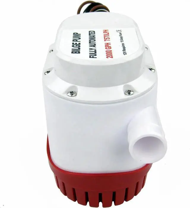 Alt view image 5 of 5 - 12V 2000GPH Automatic Electric Bilge Pump Marine Boat Submersible Water Pump with Built in Float Switch