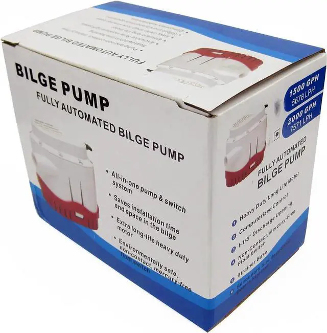 Alt view image 4 of 5 - 12V 2000GPH Automatic Electric Bilge Pump Marine Boat Submersible Water Pump with Built in Float Switch