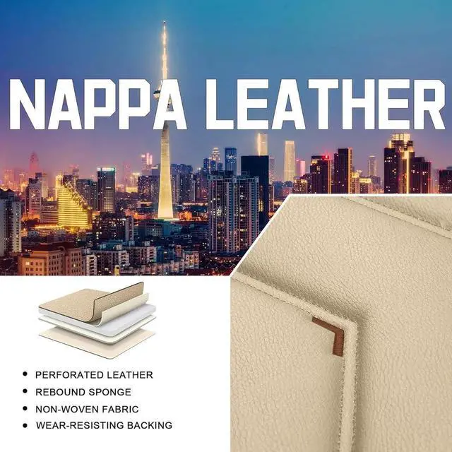 Alt view image 5 of 7 - Car Seat Covers for Jeep Compass 2007-2025, Stylish Sport Seat Cover, Premium Nappa Leather Car Seat Cover. Automobile Seat Covers Sets.(Luxury 2 Seats/Beige)