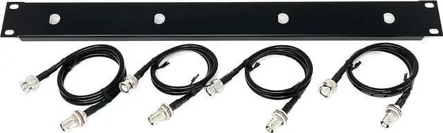 Main image of 19inch Antenna Re-location Rack Mount Kit 1U Front Panel 4 Hole Ports w/ 4 Cables