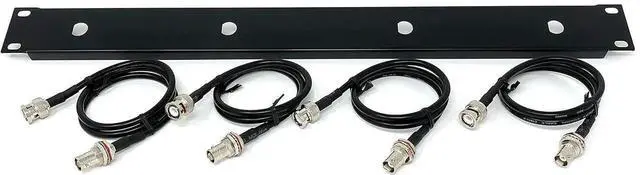 Alt view image 2 of 6 - 19inch Antenna Re-location Rack Mount Kit 1U Front Panel 4 Hole Ports w/ 4 Cables