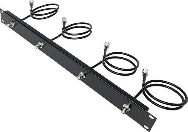 Alt view image 4 of 6 - 19inch Antenna Re-location Rack Mount Kit 1U Front Panel 4 Hole Ports w/ 4 Cables