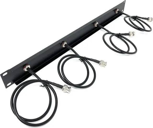 Alt view image 3 of 6 - 19inch Antenna Re-location Rack Mount Kit 1U Front Panel 4 Hole Ports w/ 4 Cables