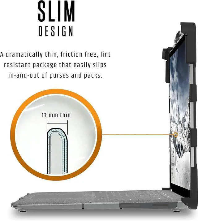 Alt view image 5 of 7 - UAG Dgned for Surface Laptop 5/4/3 Case 13.5" Plasma - Translucent Rugged Military Drop Tested Feather-Light Slim Laptop Protective Cover, Ice