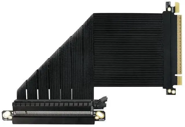 Main image of PCIe 5.0 x16 Riser Cable 200 mm 32 GT/s Transmission, 64 GB/s (256 Gbps) Bandwidth GPU RTX 5090/5080 & RX 9070 XT & ITX Case Ready