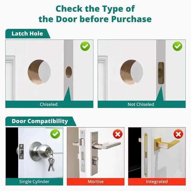 Alt view image 5 of 7 - DS10 Keyless Entry Door Locks - Keypad Lock with Handle Set, Fingerprint Deadbolt, Smart Locks for Front Doors, Auto-Lock & One Touch Locking, 2 Keys, Easy Installation - Matte ack