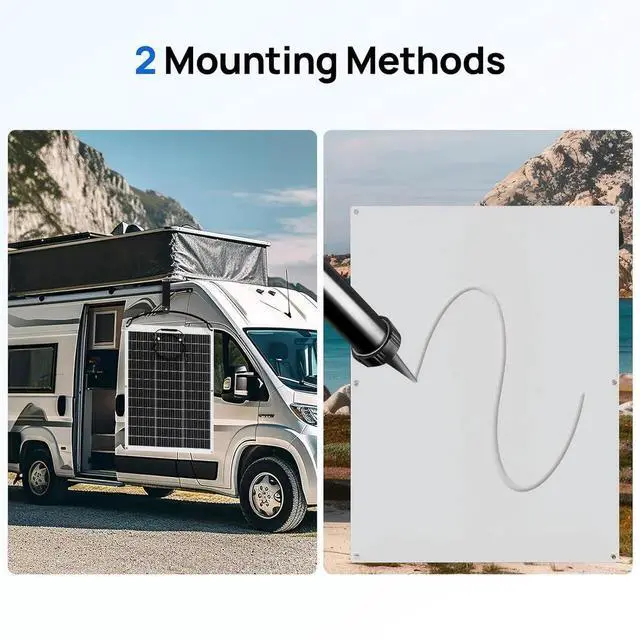 Alt view image 3 of 7 - 2pcs 130 Watt (260W) 12BB Flexible Solar Panels,23.5% High-Efcien Waterproof Monocrystalline Lightweight Solar Panel for RV,Boats,Curved Surfaces,Roofs,Cabin