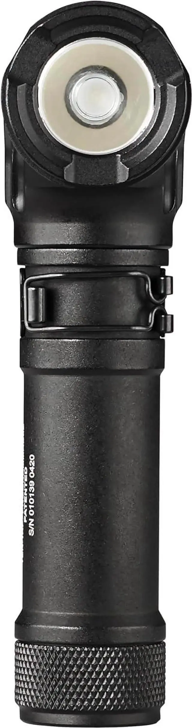 Alt view image 7 of 7 - ProTac 90X Right Angle Multi-Fuel Tactical Flashlight with Two CR123A Lithium Batteries and Holster, Black -