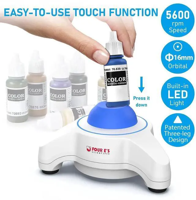 Alt view image 3 of 6 - Mini Vortex Mixer - Lab Vortex Shaker, 5600rpm, Touch Function Portable Paint Mixer for Acrylic Miniature Hobby Model Paints Nail Polish