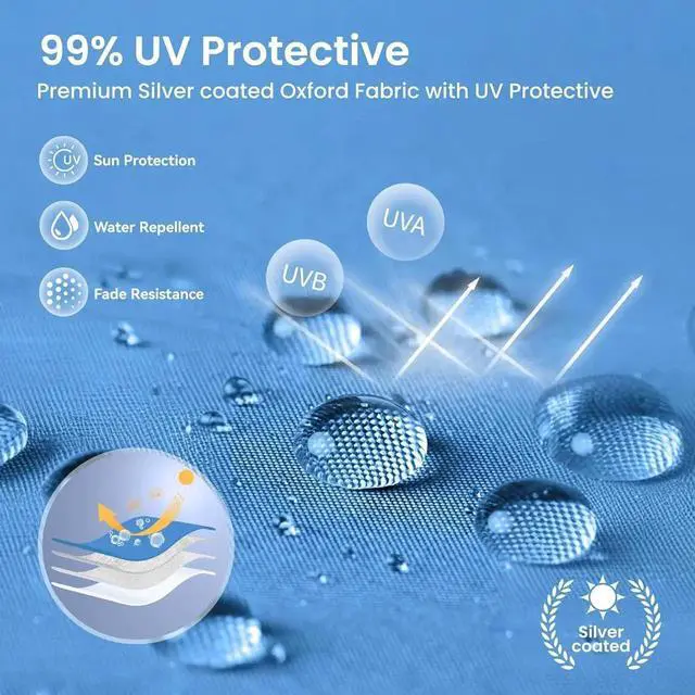 Alt view image 5 of 7 - 10 x10 Pop Up Canopy Tent - One Push Setup, Instant Shade Tent with Vented Roof for Beach & Events - Includes Storage Bag, Sandbags, Stakes & Ropes (Blue)