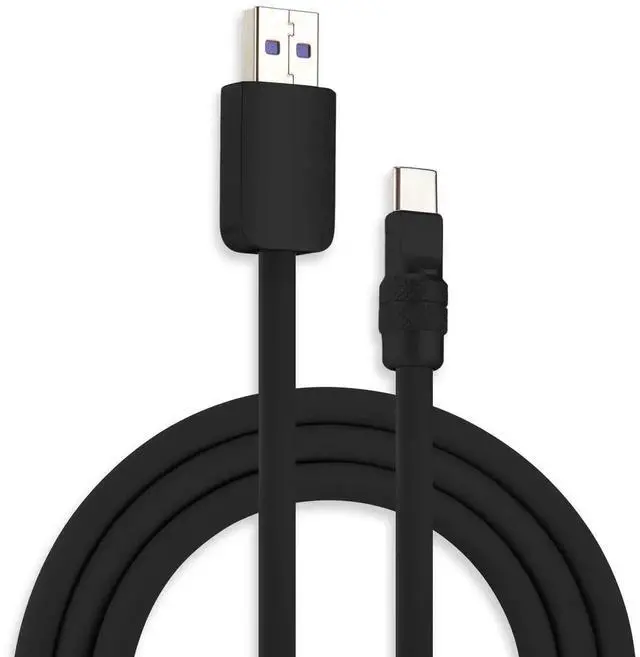 Main image of chubbycable Chubby 2.0 Fast Charging Cable Durable Soft Silicone USB C Cable 120W Extra Thick Phone Charger Cord Data Transfer Cord, Black+Black, USB-A to Type-C, 16.4 FT