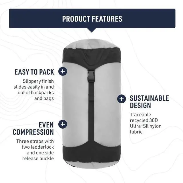 Alt view image 2 of 7 - Ultra-SIL Compression Sack, Ultralight Outdoor and Travel Storage