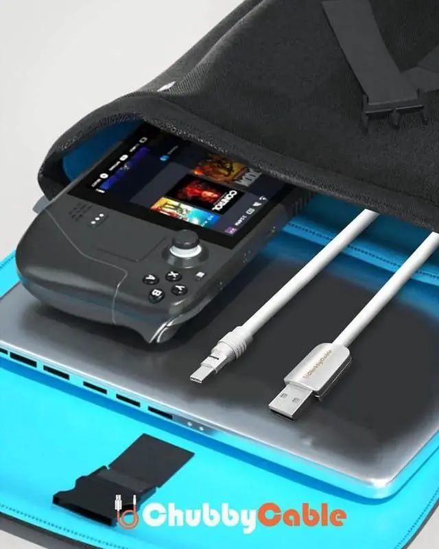 Alt view image 3 of 5 - chubbycable USB Type C Fast Charging Cable Compatible with Steam Deck 100W Ultra-Thick Durable Silicone USB C Charger Cord for Steam Deck OLED, Black, USB-A to Type-C, 9.8 FT