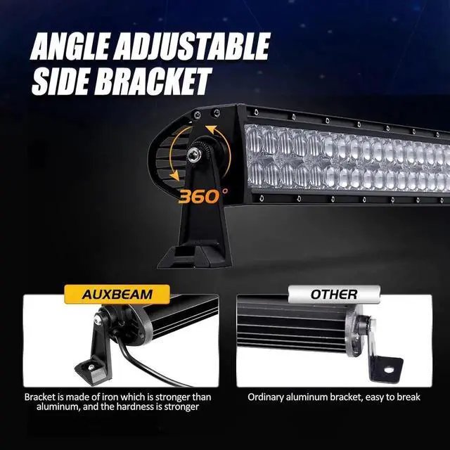 Alt view image 5 of 7 - 42 Inch 240W LED Light Bar, 5D Lens Off Road Double Row Spot Flood Combo Lights, 24000 Lumens Driving Fog Work Light with Wiring Harness for SUV, ATV, UTV, Jeep, Truck, Pickup