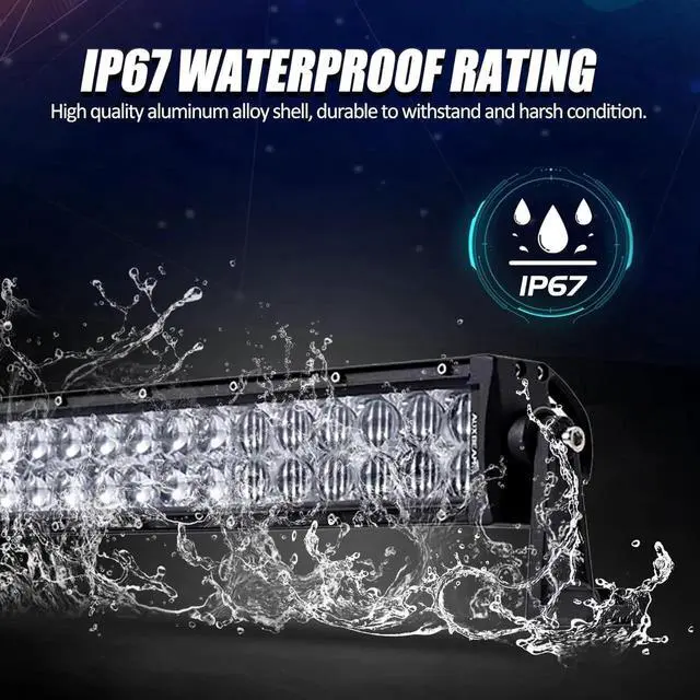 Alt view image 3 of 7 - 42 Inch 240W LED Light Bar, 5D Lens Off Road Double Row Spot Flood Combo Lights, 24000 Lumens Driving Fog Work Light with Wiring Harness for SUV, ATV, UTV, Jeep, Truck, Pickup