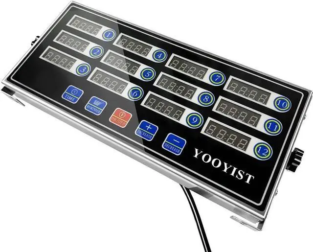 Alt view image 3 of 5 - Commercial Kitchen Timers 12 Channel Stainless Steel LED Digital Timer Reminder Function, Loud Alarm, Black
